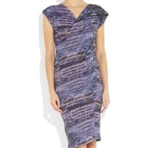 See By Chloe Womens Wrap Dress Small Purple Multicolor V Neck Flax Linen